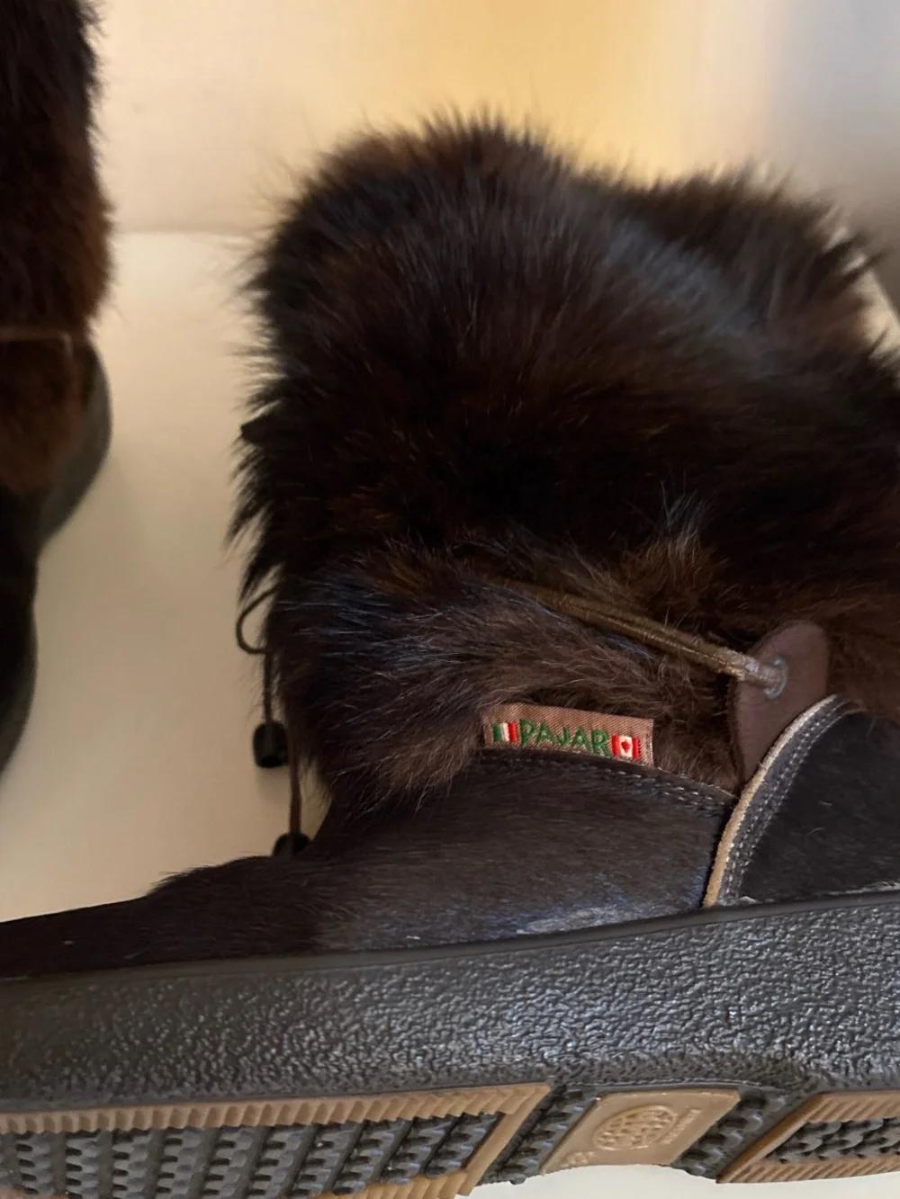 PAJAR aprés ski Women's Brown Fur Winter Boots - Cozy Pull Italy 7.5 us